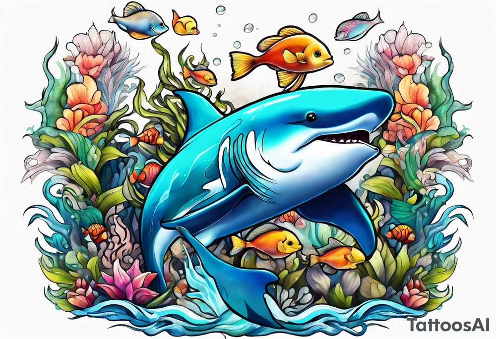 Animal cute , ocean tattoo idea