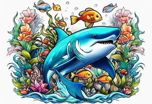 Animal cute , ocean tattoo idea
