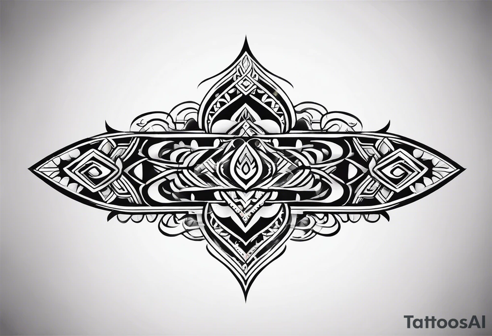 Polynesian tribal pattern forearm tattoo idea