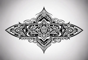 Polynesian tribal pattern forearm tattoo idea