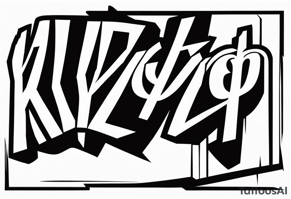 “KYDF” in borderlands font tattoo idea