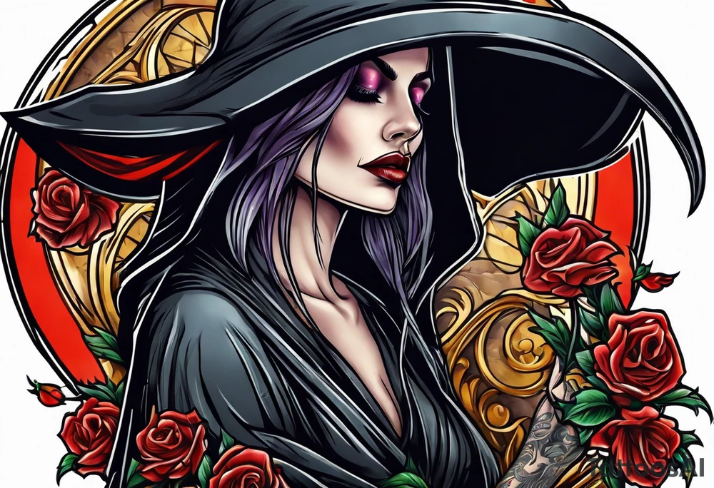 lady grim reaper tattoo idea