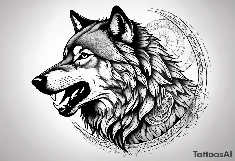 Stoic, howling Wolf tattoo idea