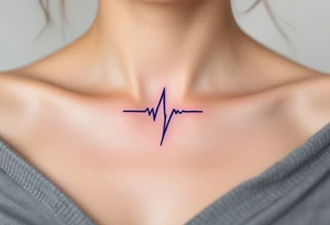 A thin black EKG line turning into a jagged purple lightning bolt, representing life’s electric energy. tattoo idea