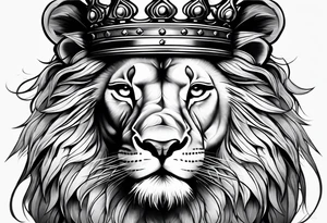 Lion cub with crown tattoo idea