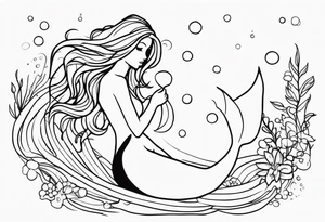 cute mermaid tattoo idea