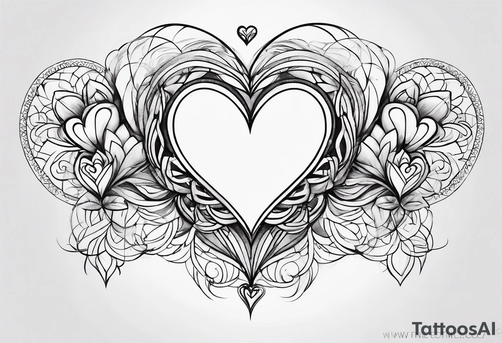 6 connecting hearts tattoo idea