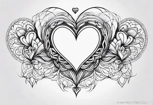 6 connecting hearts tattoo idea