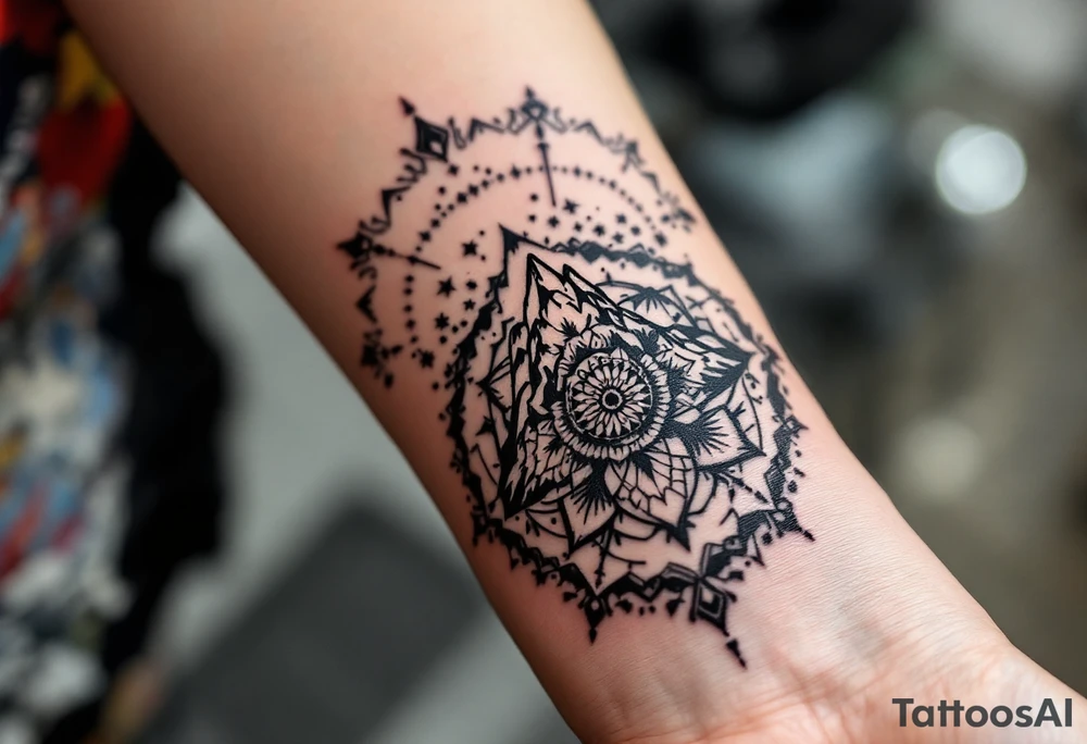 mt everest mandala tattoo idea