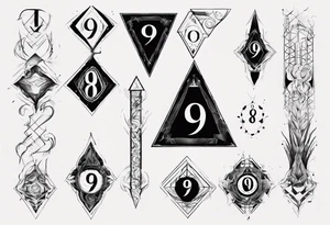 number 9 upside down and right side up connected in the middle.  Tall and thin tattoo idea