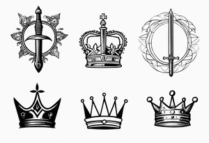 Sword, crown, distance love, science tattoo idea
