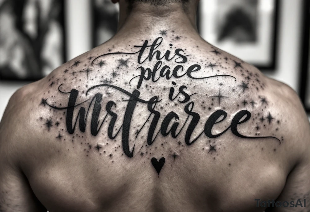 Maui outlined handwritten this place is sacred tattoo idea