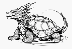 dragon wrapping around a turtle tattoo idea