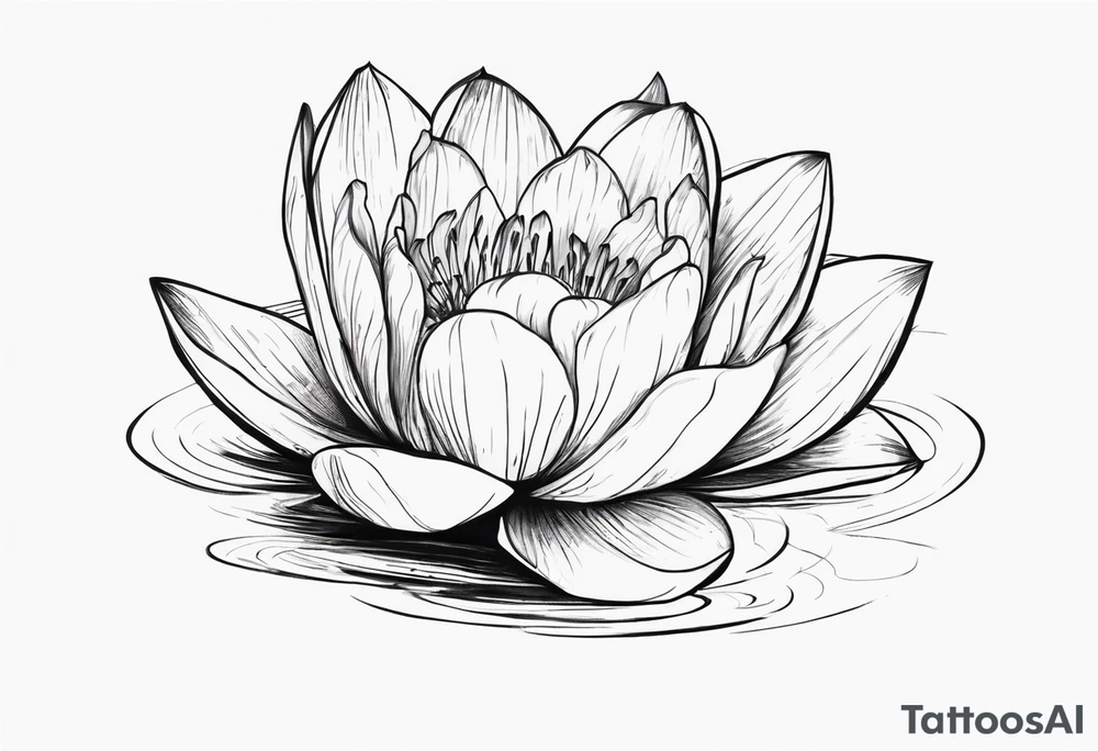 a tattoo with a waterlily and a gladiolus with two surnames tattoo idea