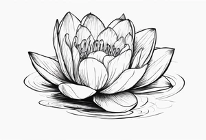 a tattoo with a waterlily and a gladiolus with two surnames tattoo idea