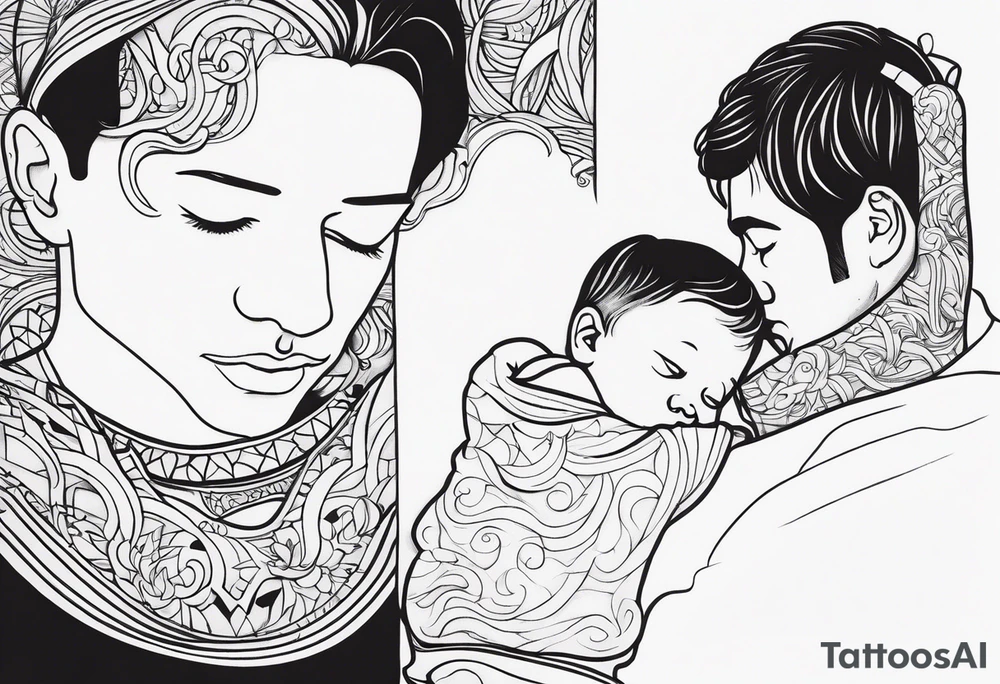 Father and son simple tattoo idea