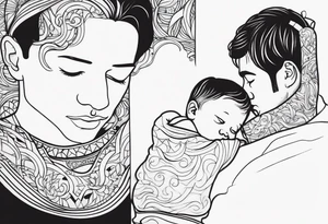 Father and son simple tattoo idea