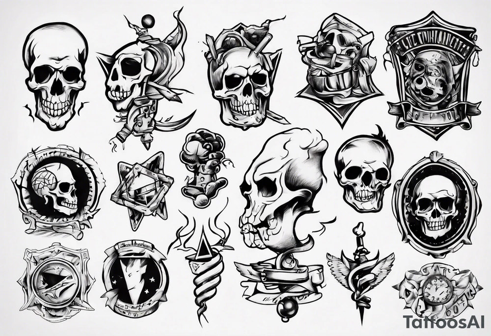 Old school sketch tattoo idea
