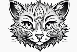 Super cute cartoon happy wildcat cub tattoo idea