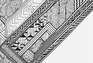 pattern geometric full male leg sleeve tile tattoo idea