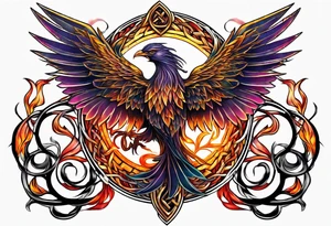 Phoenix in a triquetra tattoo idea