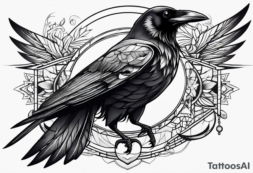Crow in flight tattoo idea