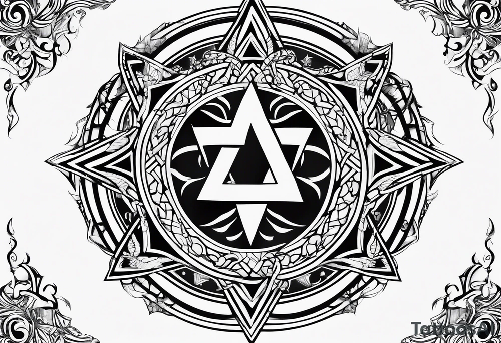 Lilith symbol inside a pentagram tattoo idea