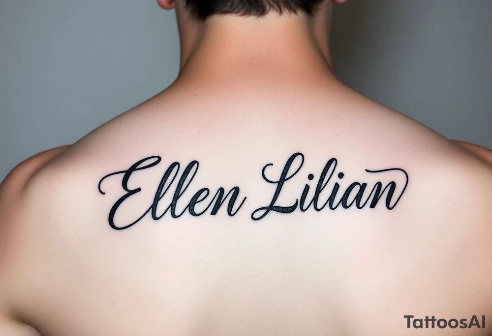 Ellen and Lilian names in abstract tattoo idea