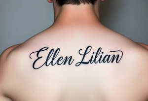 Ellen and Lilian names in abstract tattoo idea