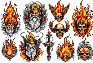 God on fire tattoo idea