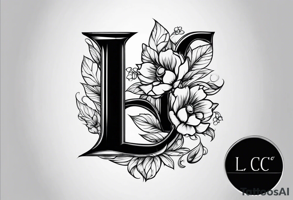 Letter L and C with Dogpaw tattoo idea