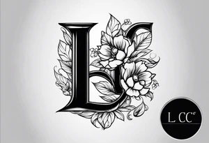 Letter L and C with Dogpaw tattoo idea