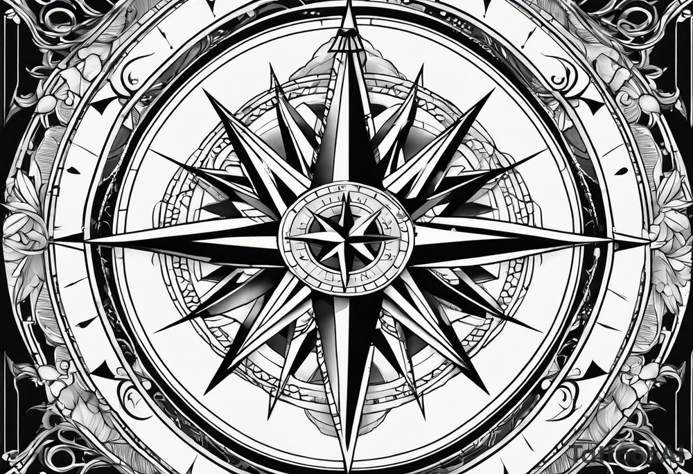 compass on a hand tattoo idea
