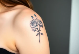 Two hands, two roses, two candles, blue tattoo idea