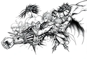 12 or more anime characters in their powerful form... More abstract tattoo idea