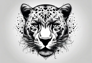 panther face made of stars tattoo idea
