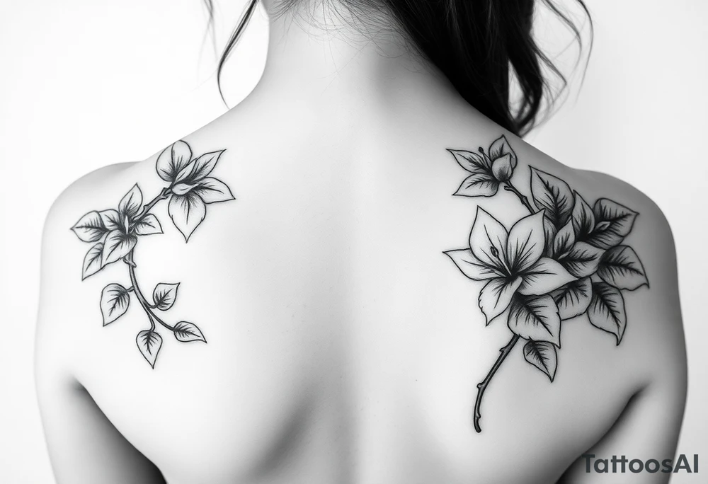 Poison ivy and water Lilly sleeves for female tattoo idea