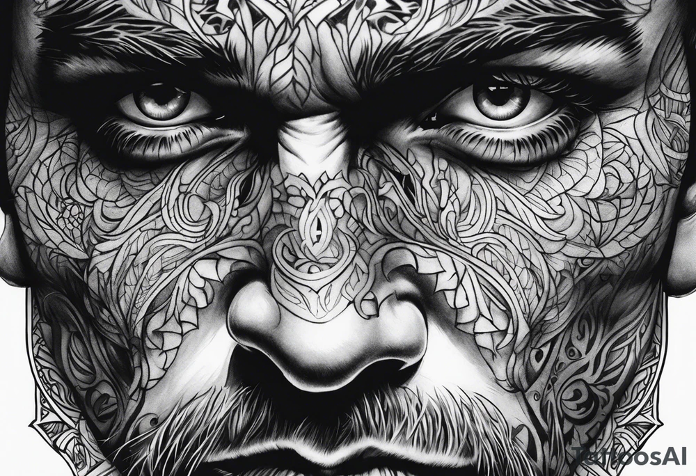 Sexy male ghost face tattoo idea