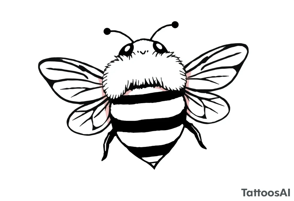 Cute bee from top angle tattoo idea