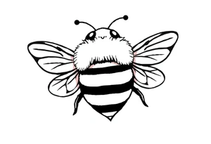 Cute bee from top angle tattoo idea