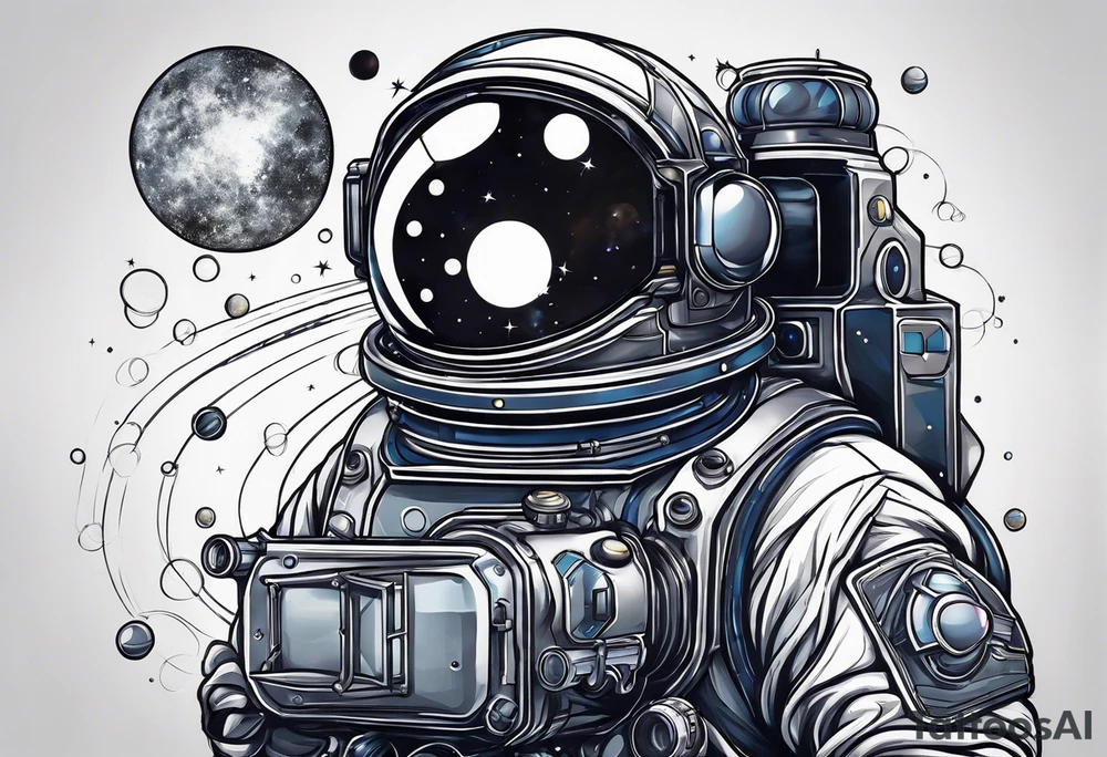 Bubbles outer space telescope tattoo idea