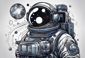 Bubbles outer space telescope tattoo idea