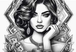 Girl and money tattoo idea