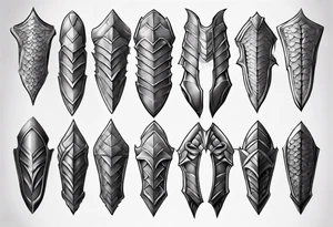 Dragonscale Leg armor symmetrical tattoo idea