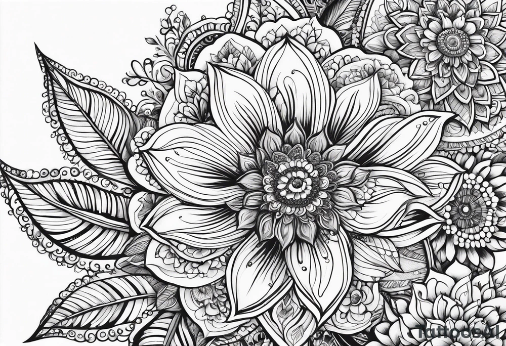 Henna florals tattoo idea