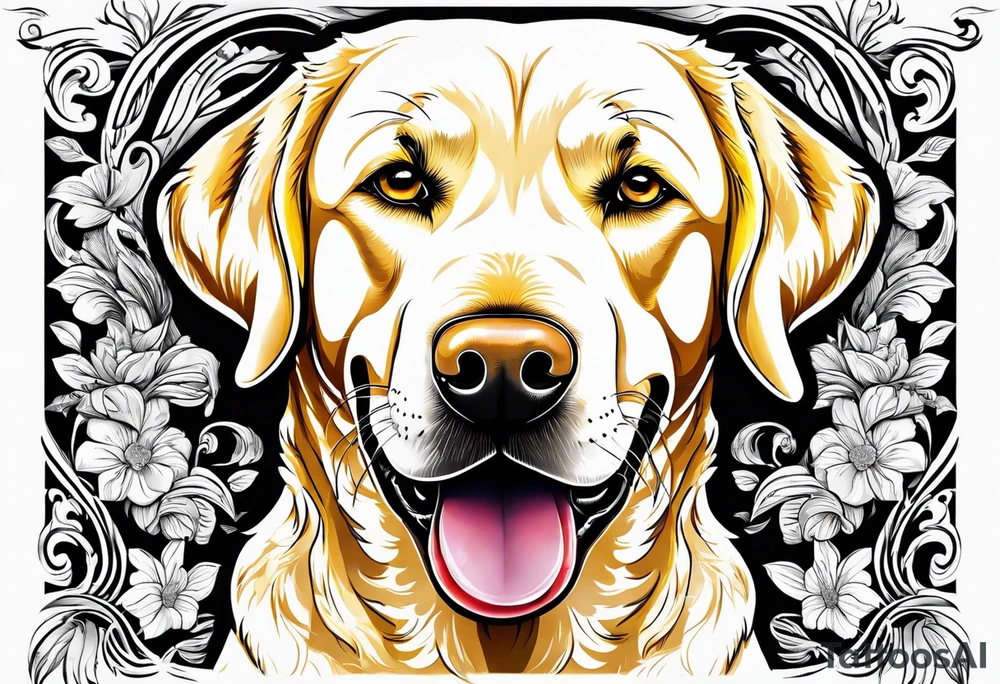 One happy yellow labrador retriever. tattoo idea