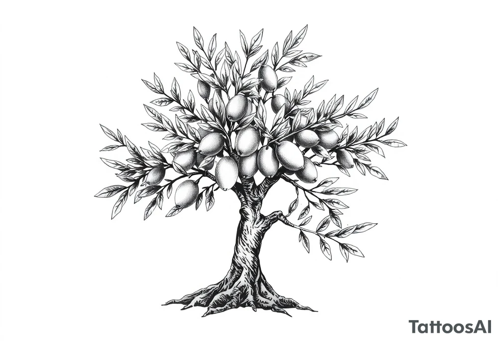 Olive tree tattoo idea