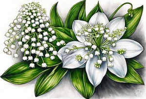 water hemlock and lily of the valley tattoo idea