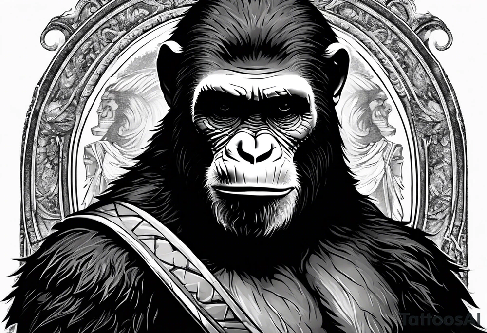 Caesar from the movie planet of the apes tattoo idea