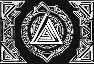 Valhalla fire 
 shield sword stairs 


Sword shield valknut tattoo idea